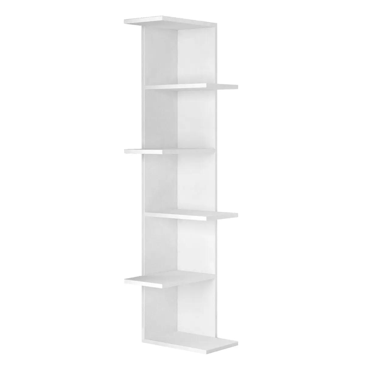 Scaffale ad Angolo Alexandra House Living Bianco Legno MDP 37 x 141 x 24 cm 4 Mensole