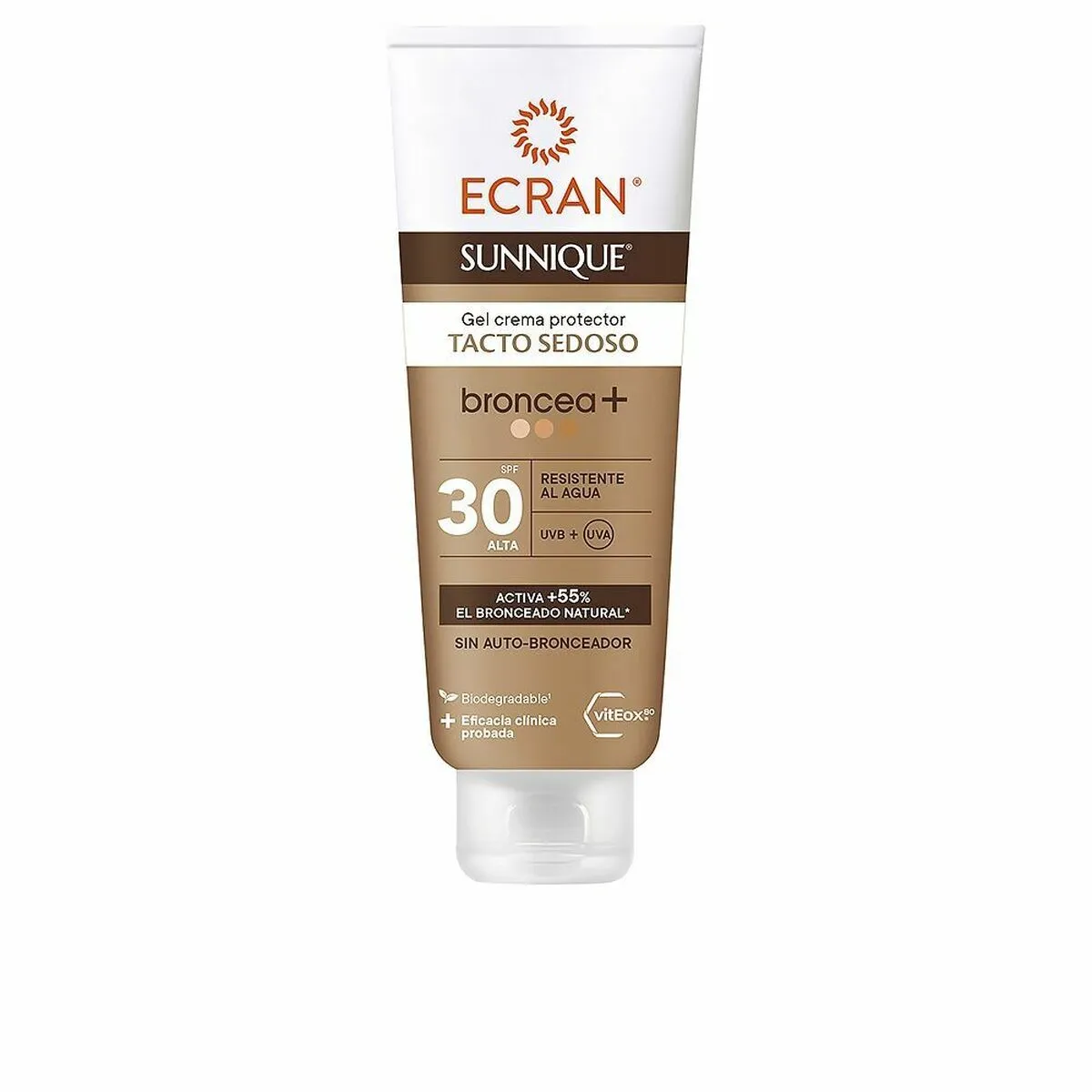 Gel Protezione Solare Ecran Sunnique Broncea+ Crema SPF 30 (250 ml)