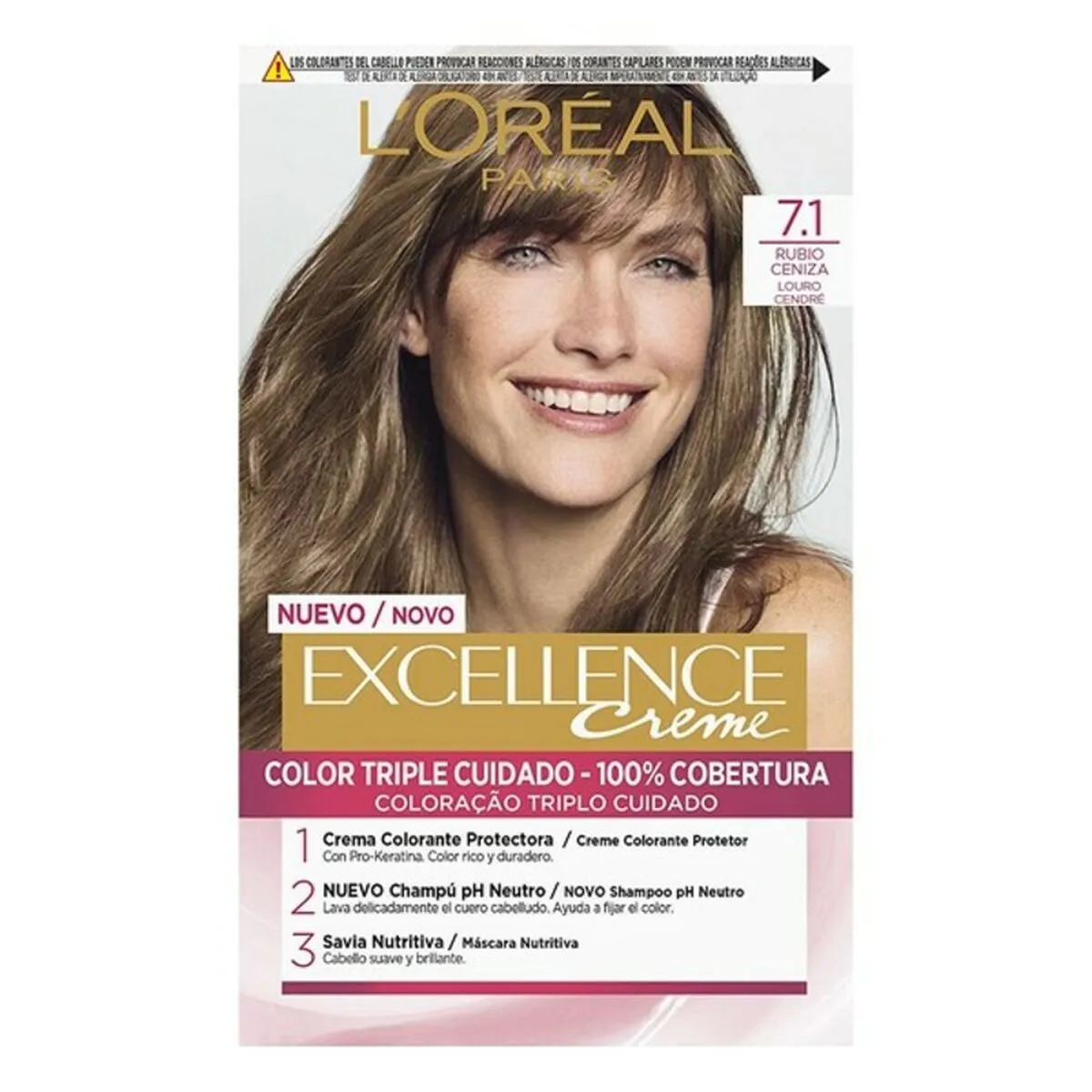 Tintura Permanente Excellence L'Oreal Make Up Biondo Cenere Nº 7,1