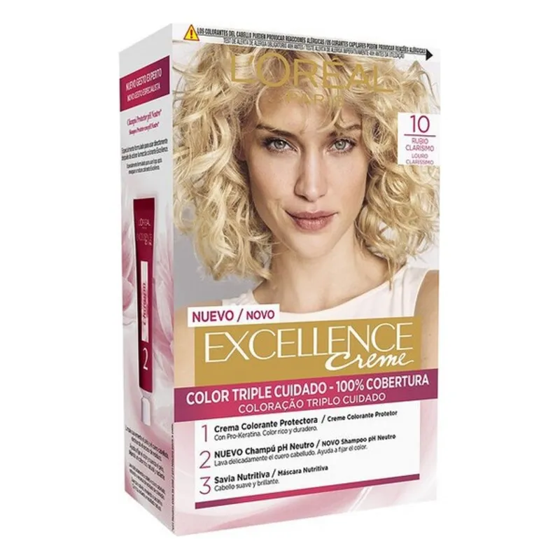 Tintura Permanente Excellence L'Oreal Make Up Biondo Chiaro Nº 10