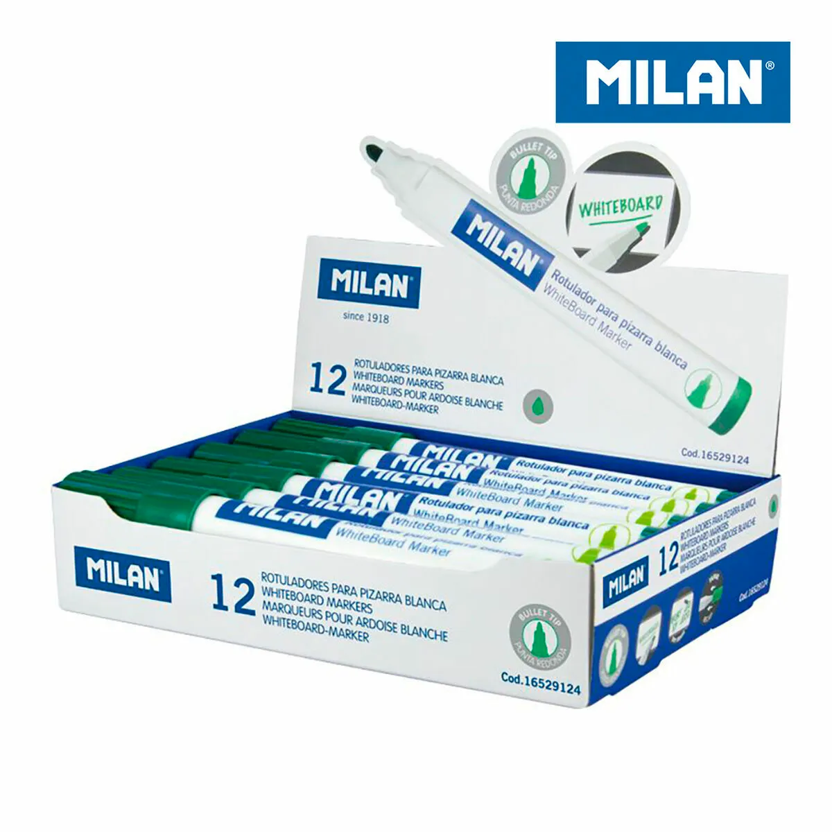 Pennarelli a gesso liquido Milan Verde (12 Pezzi)