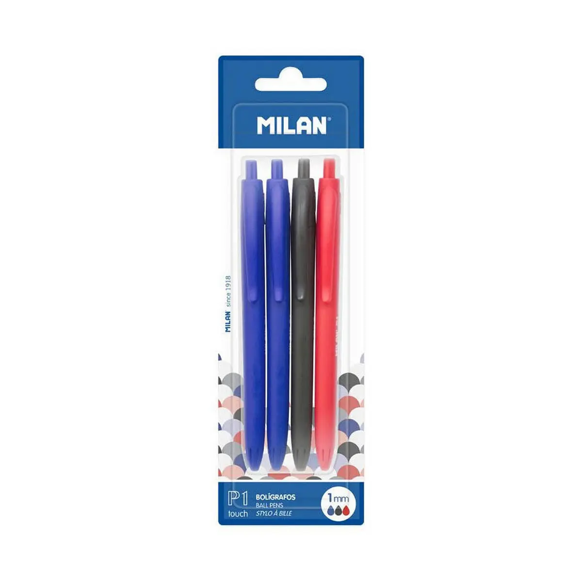 Set di Penne Milan BWM10254 Bianco Multicolore (4 Pezzi) (4 Unità) (4 uds)