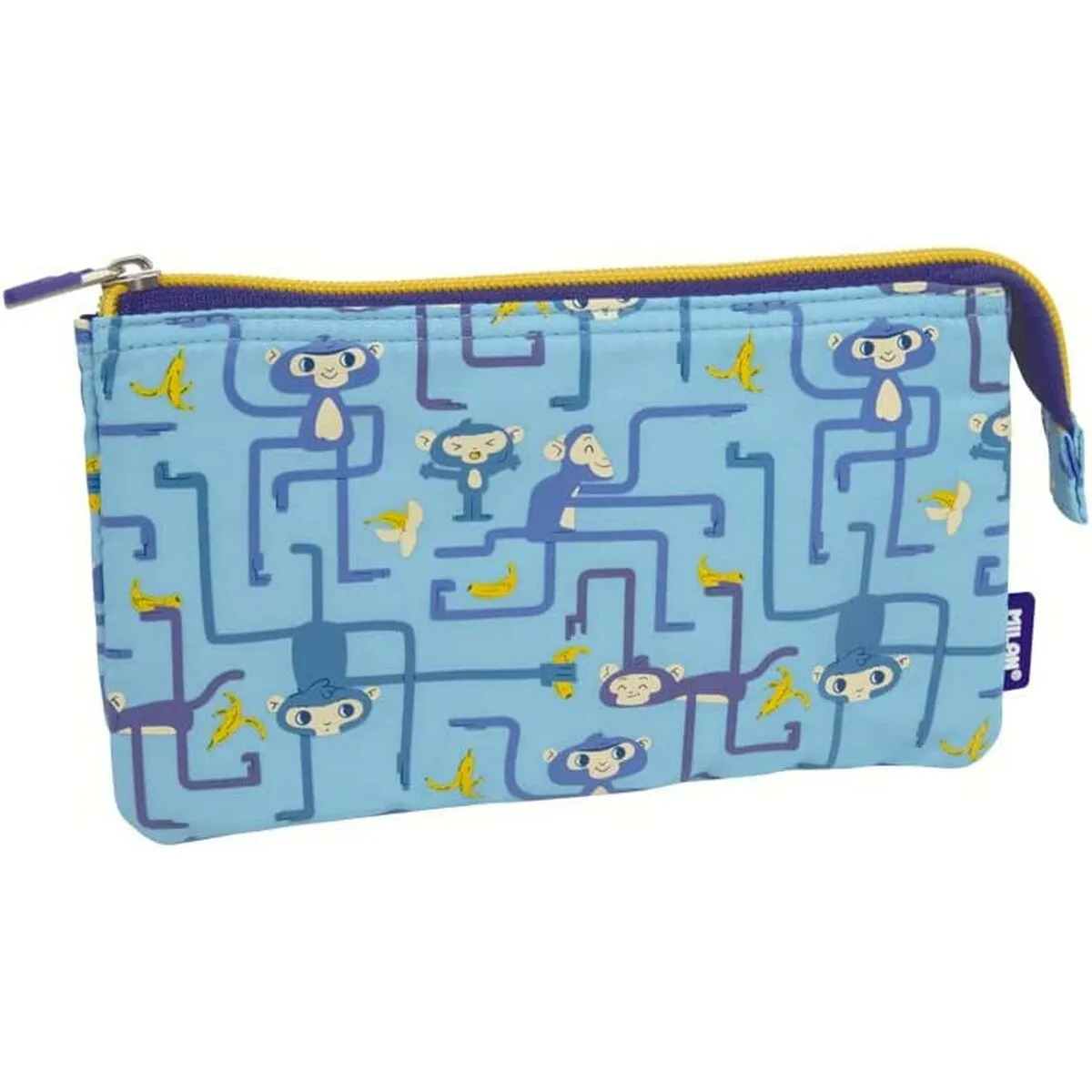 Necessaire Milan Tangled Monkeys 5 scompartimenti Azzurro 22 x 12 x 4 cm