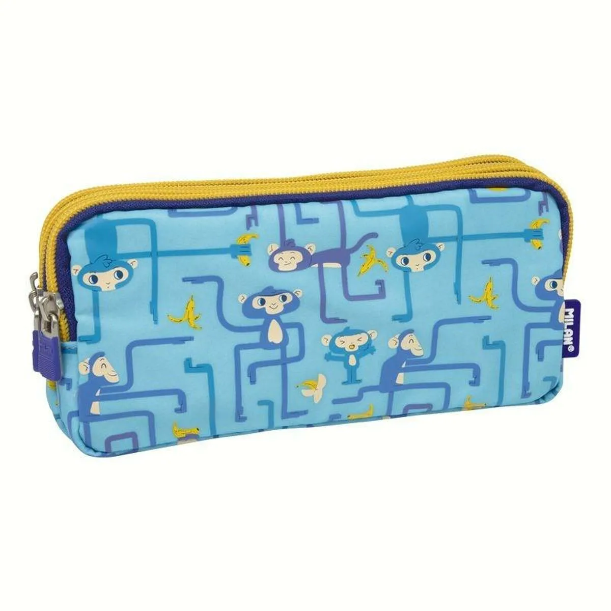 Portaoggetti Triplo Milan Tangled Monkeys Azzurro 22 x 11 x 6,5 cm