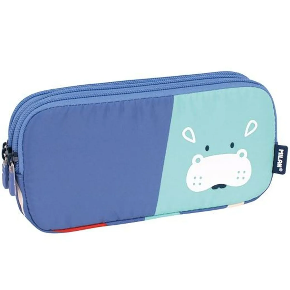 Astuccio Scuola Milan Animals Azzurro 20 x 11 x 6,5 cm