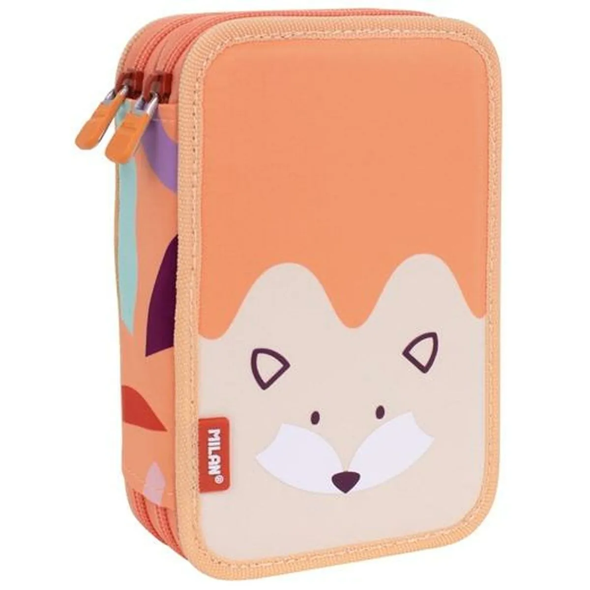 Astuccio Doppio Milan Animals Arancio 19,5 x 13 x 5 cm