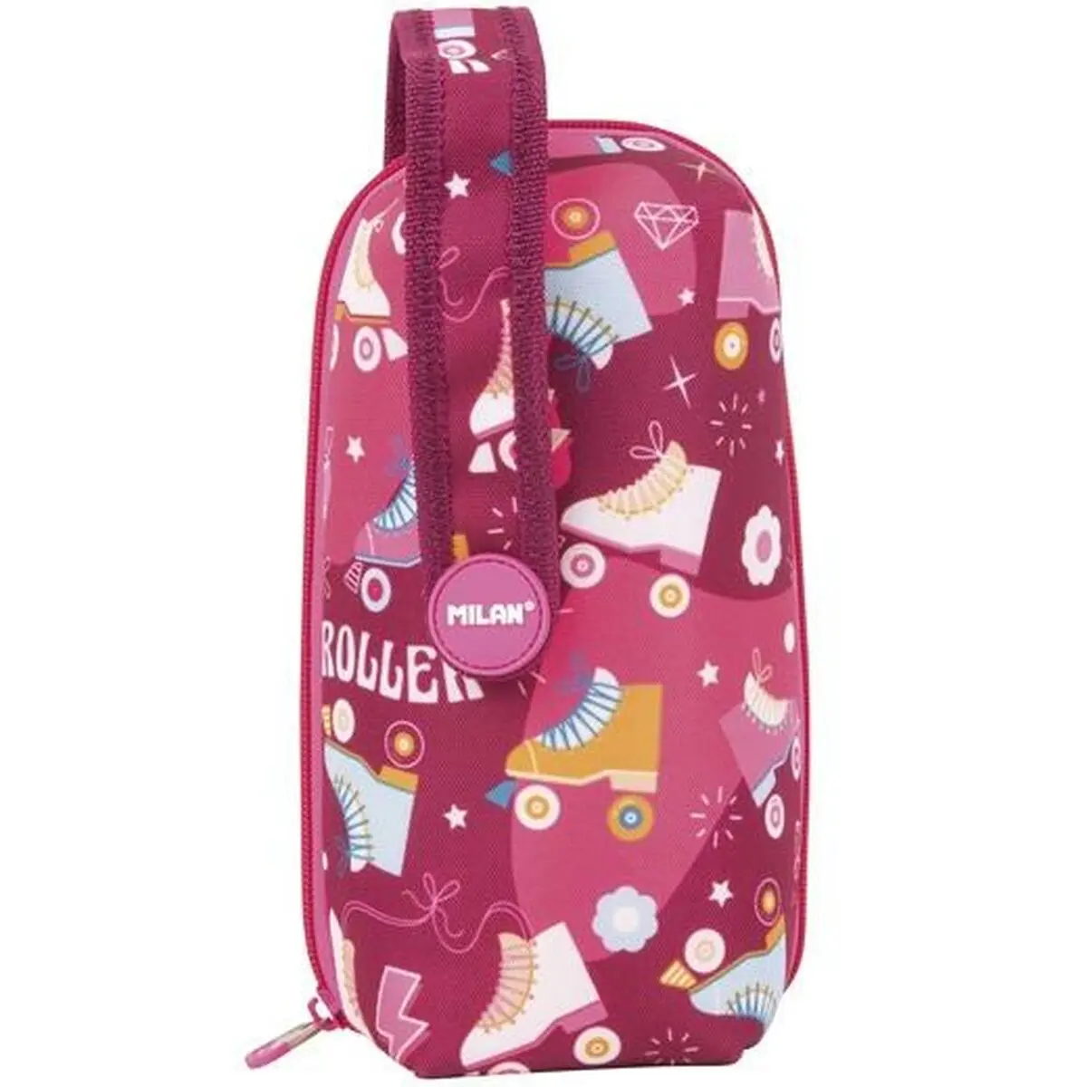 Astuccio Scuola Milan Pattini 31 Pezzi Rosa 22,5 x 11,5 x 11 cm