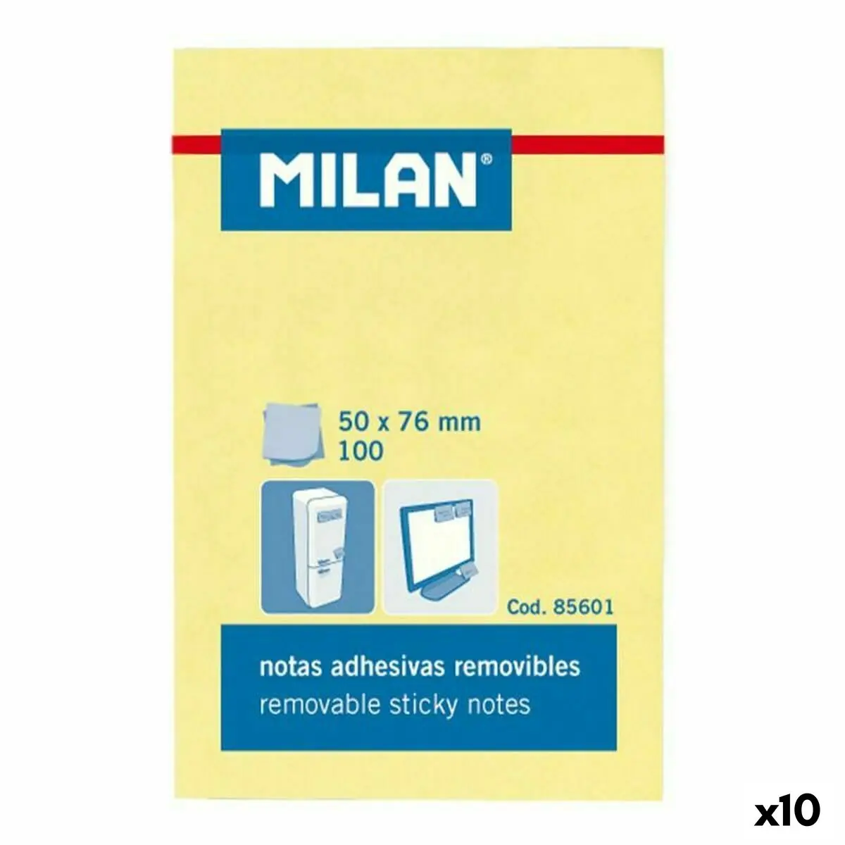 Note Adesive Milan Giallo 56 x 76 mm (10 Unità)