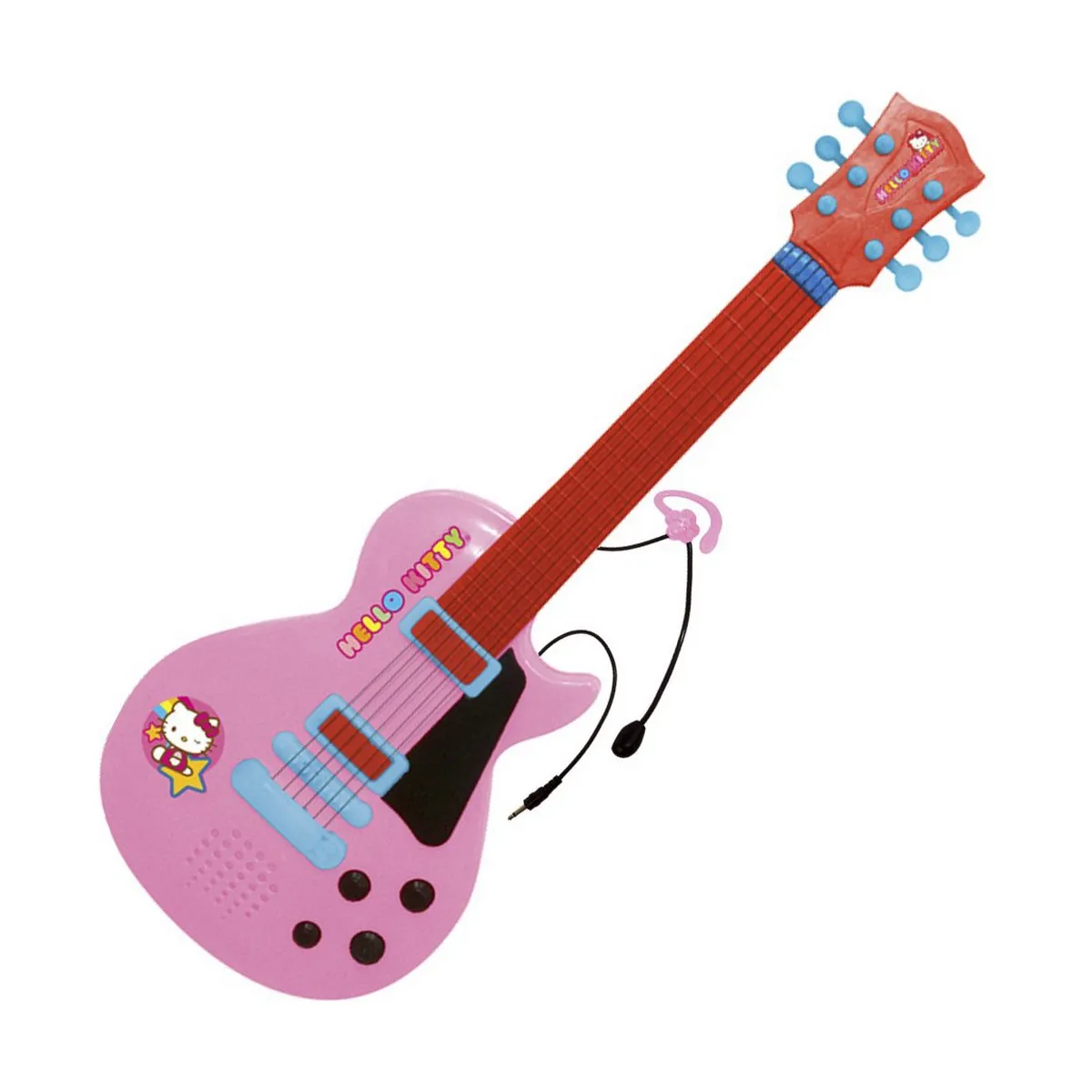 Chitarra da Bambino Hello Kitty Elettronica Microfono Rosa