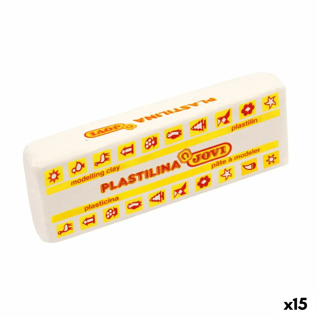 Barre di plastilina Jovi School 150 g Bianco (15 Pezzi)