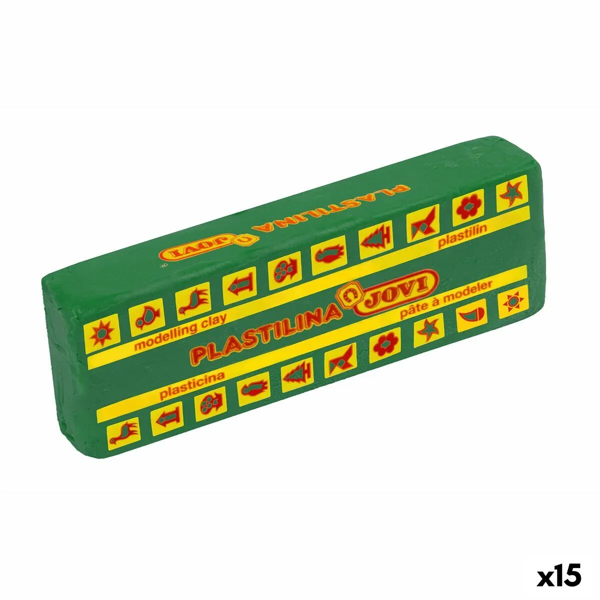 Barre di plastilina Jovi School 150 g Verde scuro (15 Pezzi)