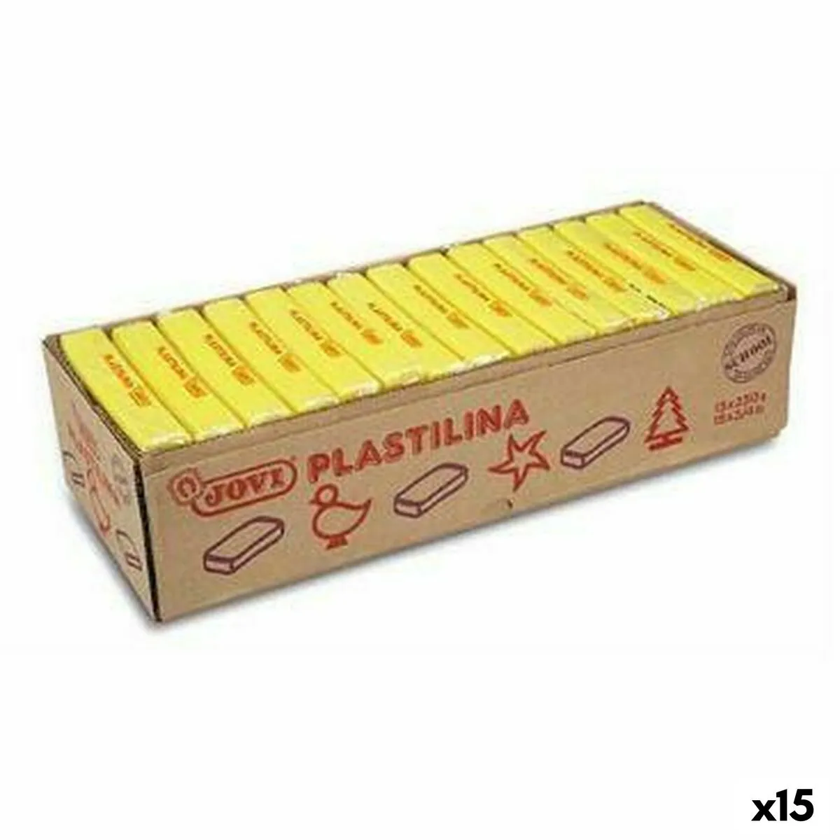 Barre di plastilina Jovi Giallo (15 Unità)