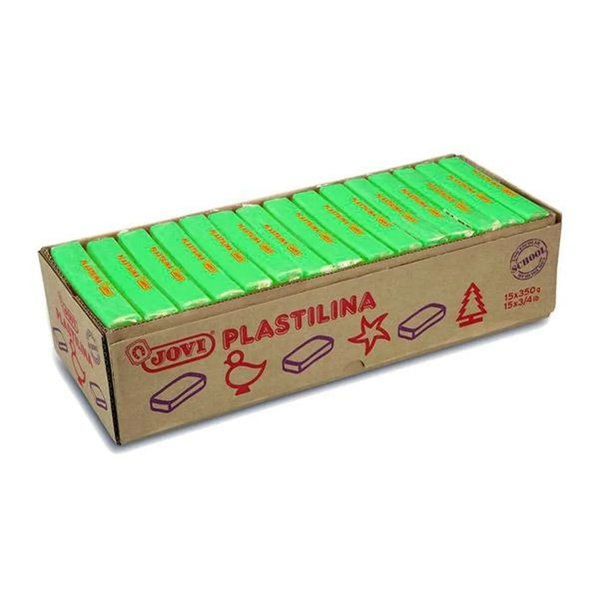 Plastilina Jovi School Verde Chiaro (15 Pezzi)