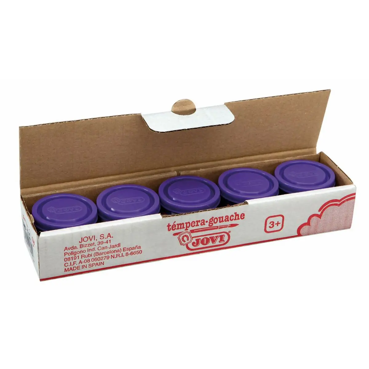 Tempere Jovi 50323 Violetta Legno Carta Stoffa Cartoncini 35 ml 5 Unità