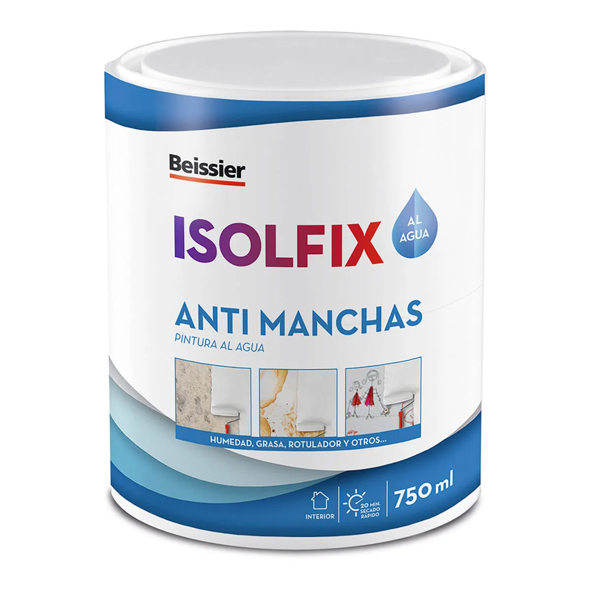 Vernice acrilica Beissier 70249-012 Isolfix Antimacchia Bianco 750 ml