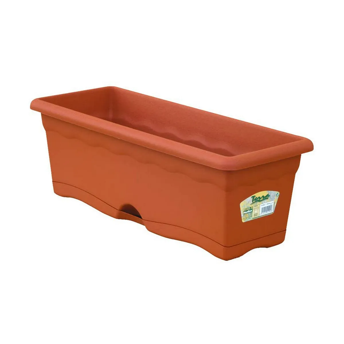 Vaso da Balcone con Piatto Plastiken Terracotta polipropilene (80 x 20 cm)