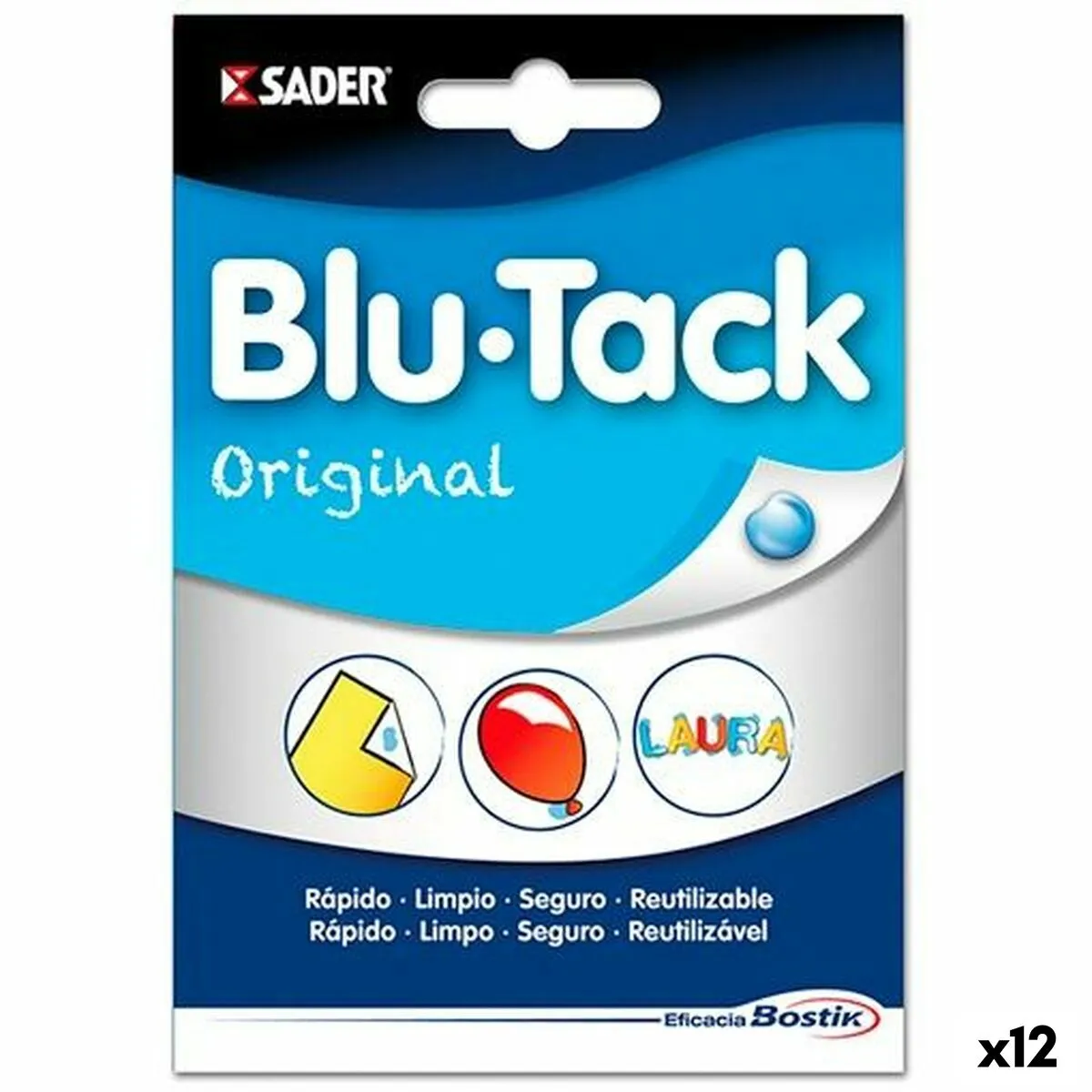 Stucco Bostik Blu Tack Riutilizzabile (12 Unità)