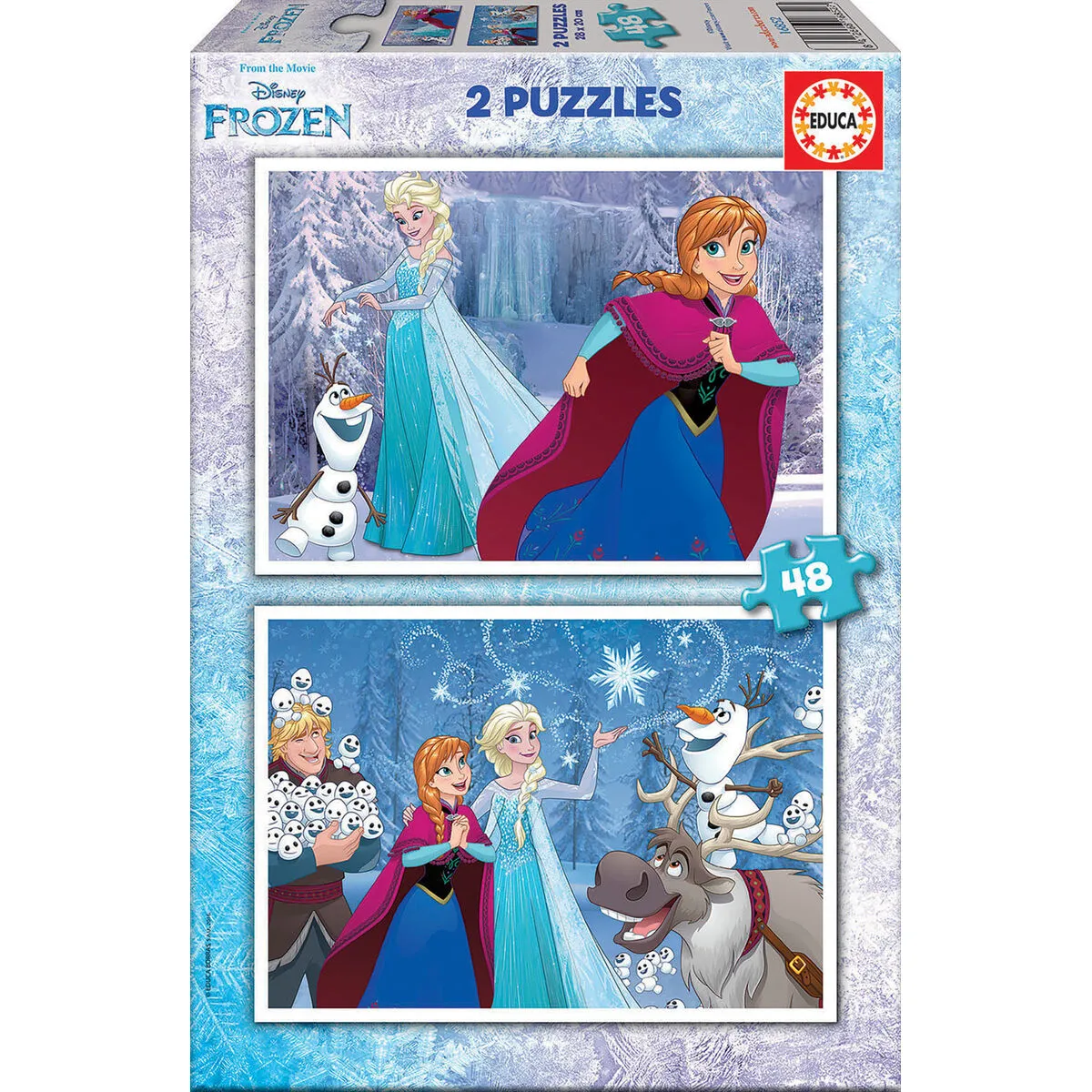 Set di 2 Puzzle   Frozen Believe         48 Pezzi 28 x 20 cm  