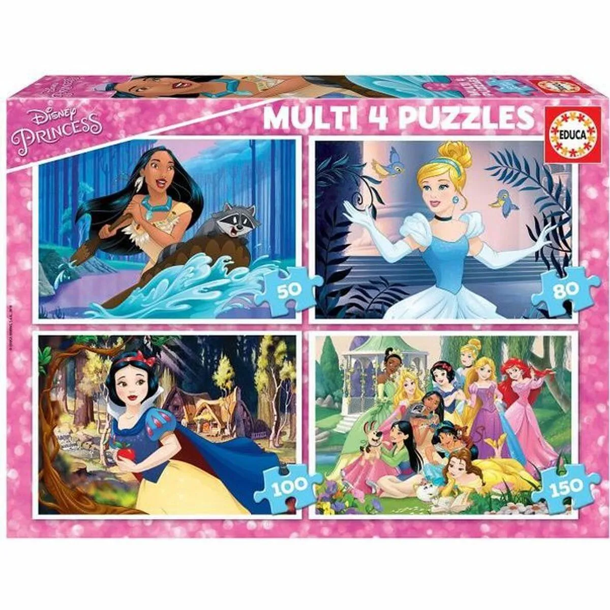 Set di 4 Puzzle Princesses Disney Educa 17637 380 Pezzi