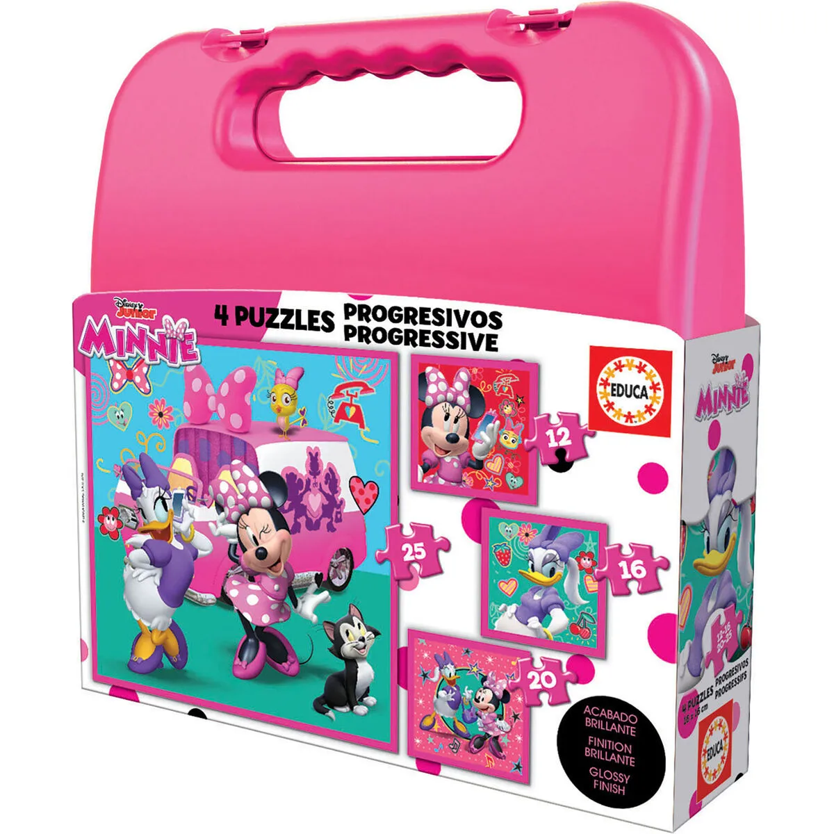 Set di 4 Puzzle   Minnie Mouse Me time         16 x 16 cm  