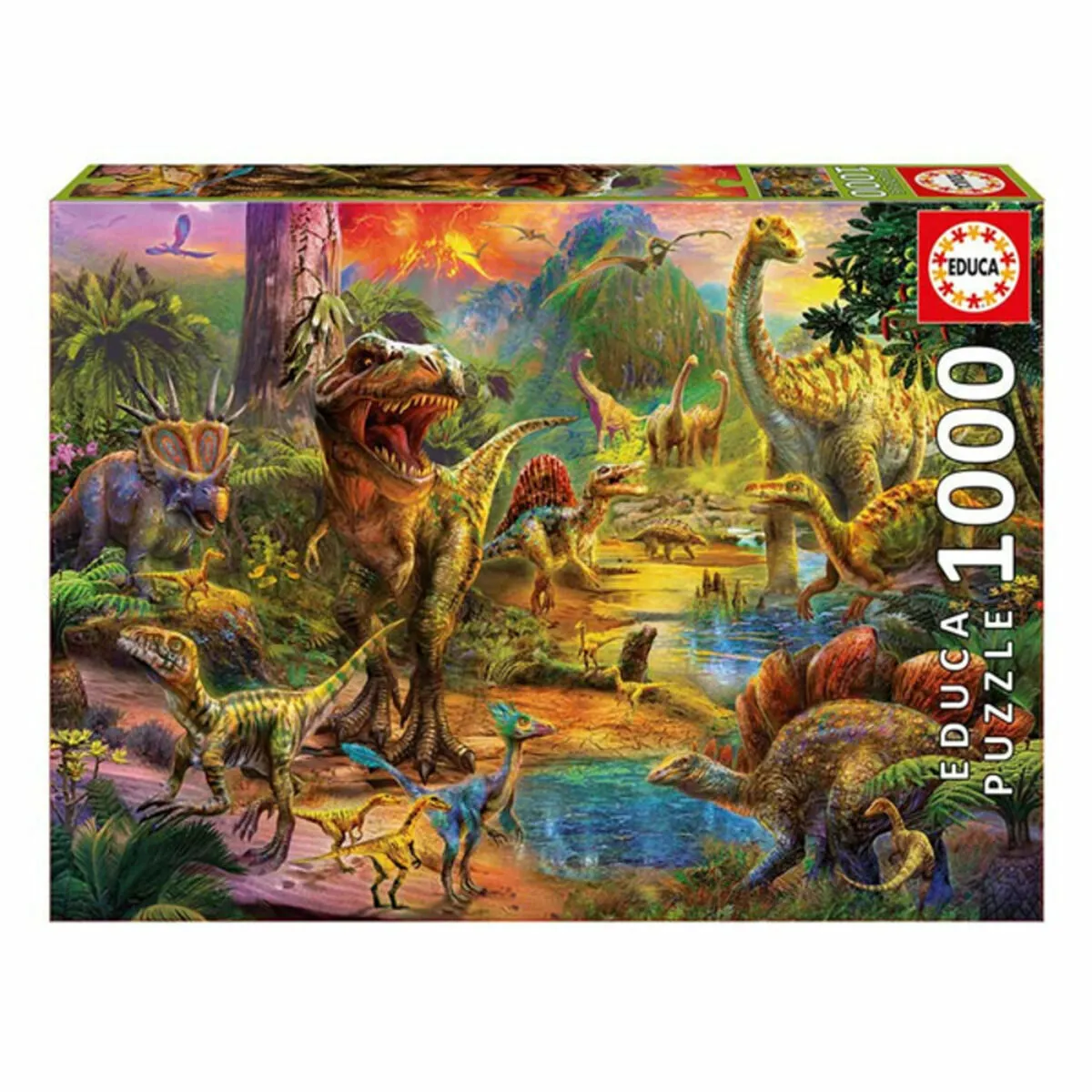 Puzzle Dinosaur Land Educa 17655 500 Pezzi 1000 Pezzi 68 x 48 cm