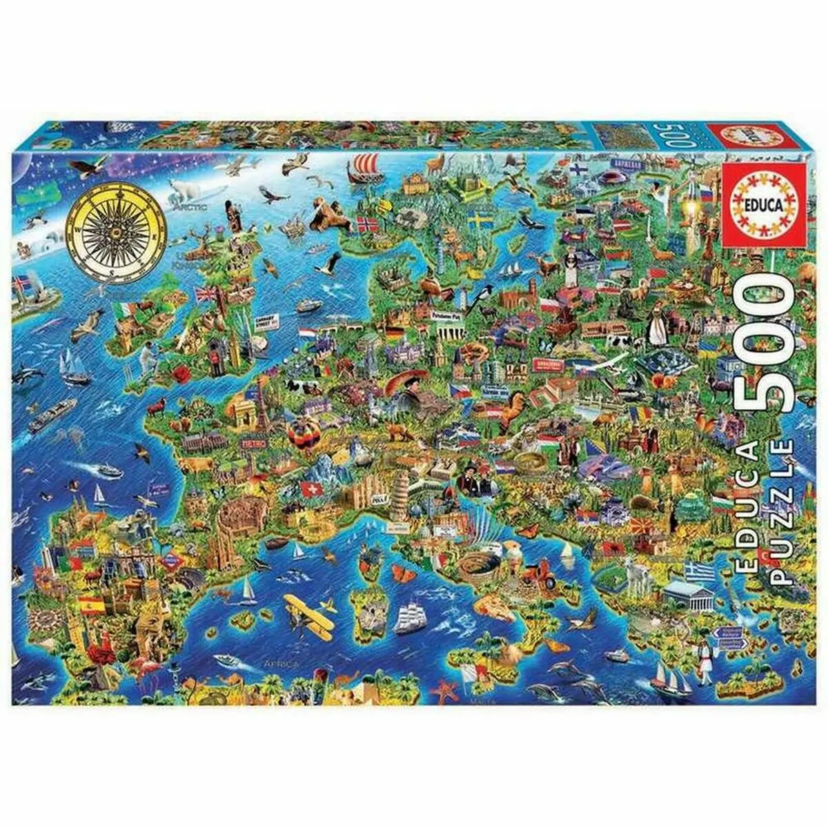 Puzzle Educa Europe Map (1 Unità) (500 pcs)