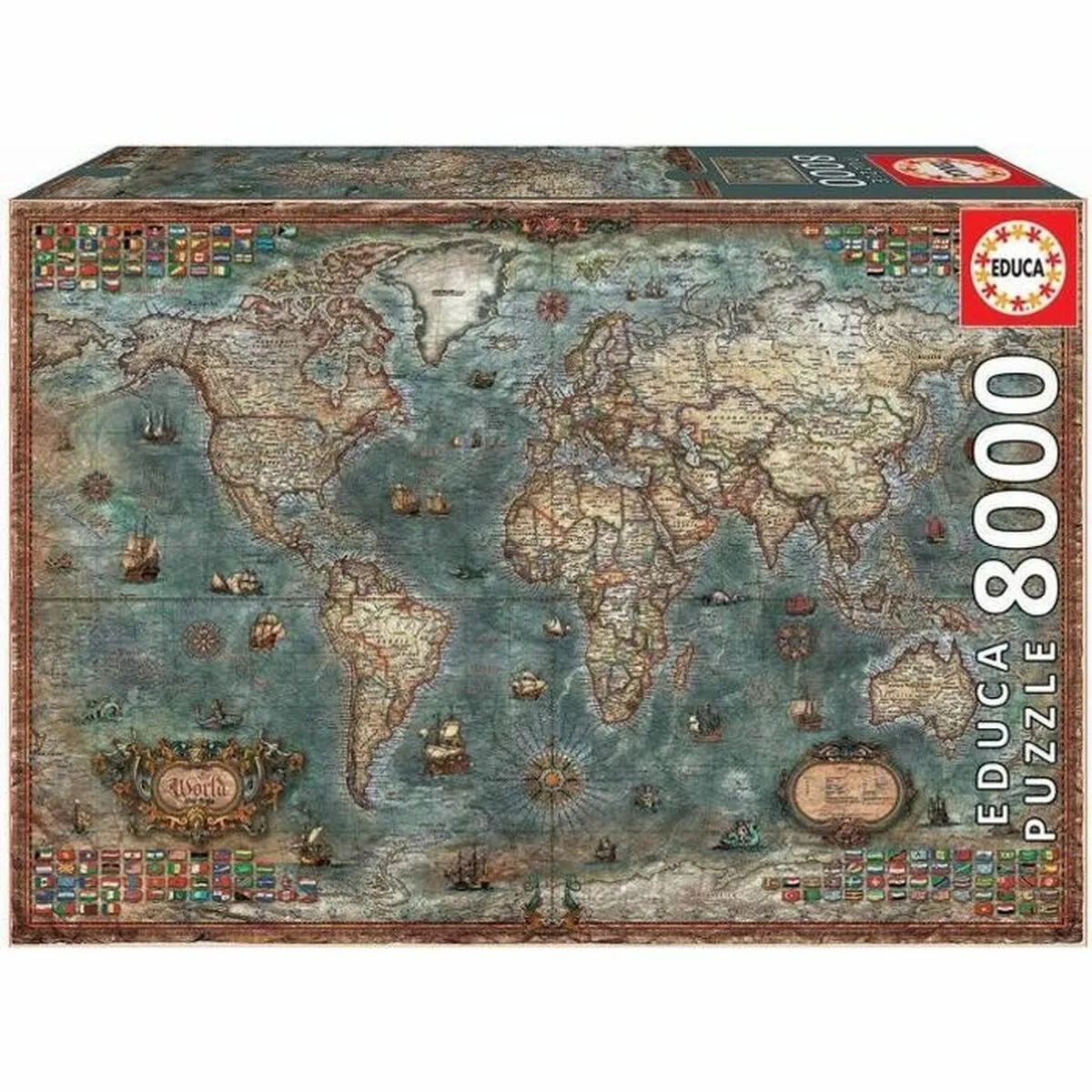 Puzzle Educa World Map History 8000 Pezzi