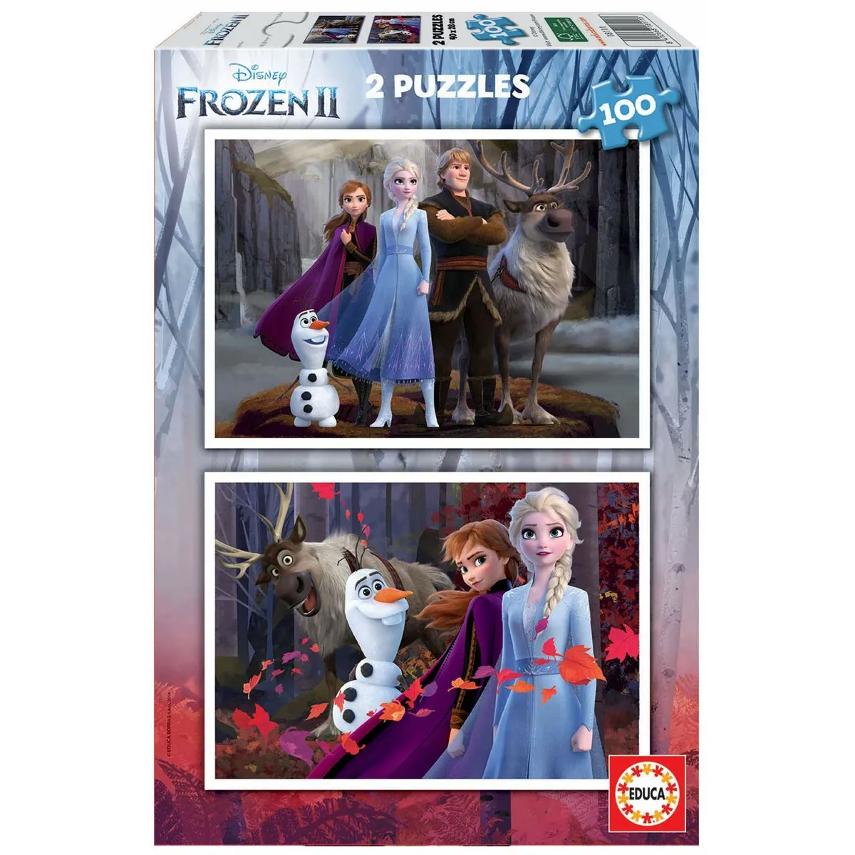 Set di 2 Puzzle   Frozen Believe         100 Pezzi 40 x 28 cm  