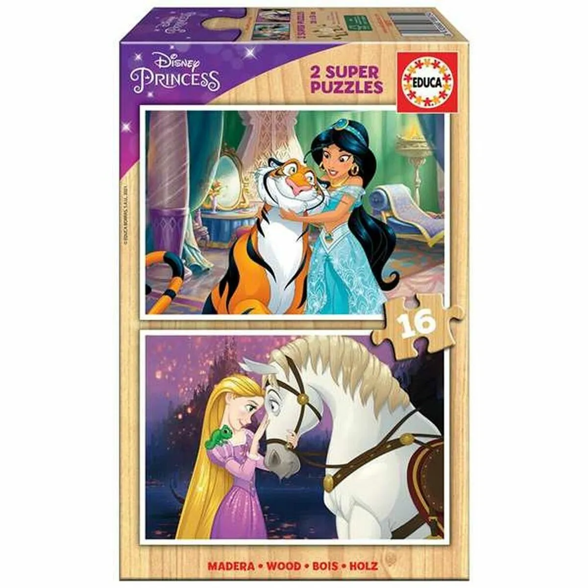 Set di 2 Puzzle Educa Disney Princess 16 Pezzi