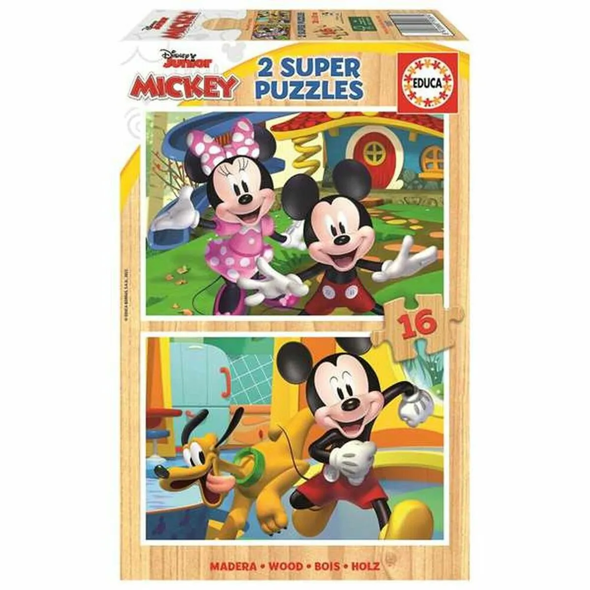 Set di 2 Puzzle Mickey Mouse 19287 16 Pezzi 36 cm