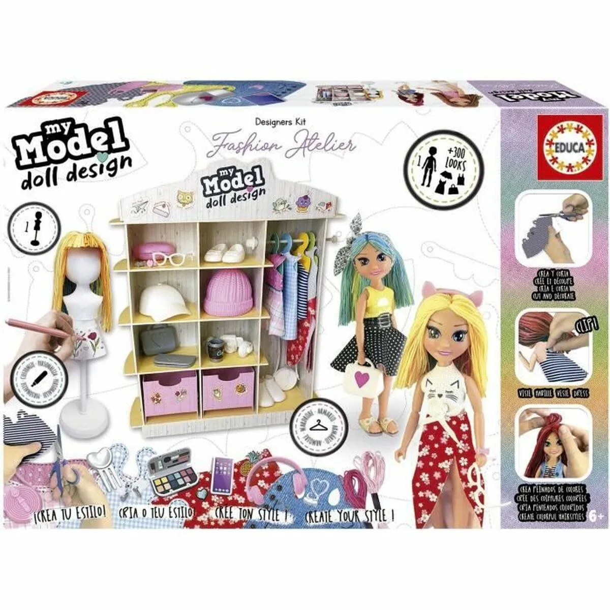 Gioco Fai-da-te Educa My Model Doll Design Fashion Atelier