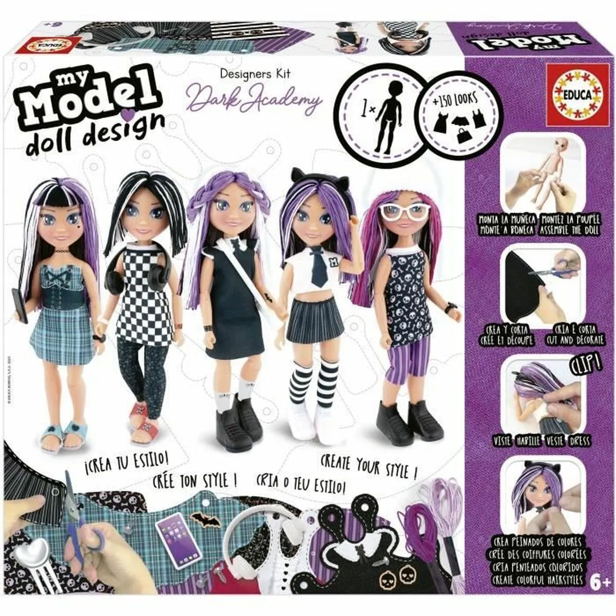 Gioco Fai-da-te Educa My Model Doll Design Moon Fashion Style