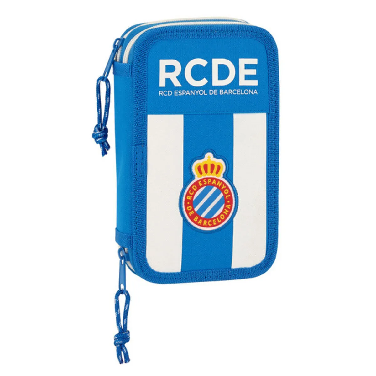 Astuccio Doppio RCD Espanyol Azzurro Bianco Sportivo 28 Pezzi 12.5 x 19.5 x 4 cm