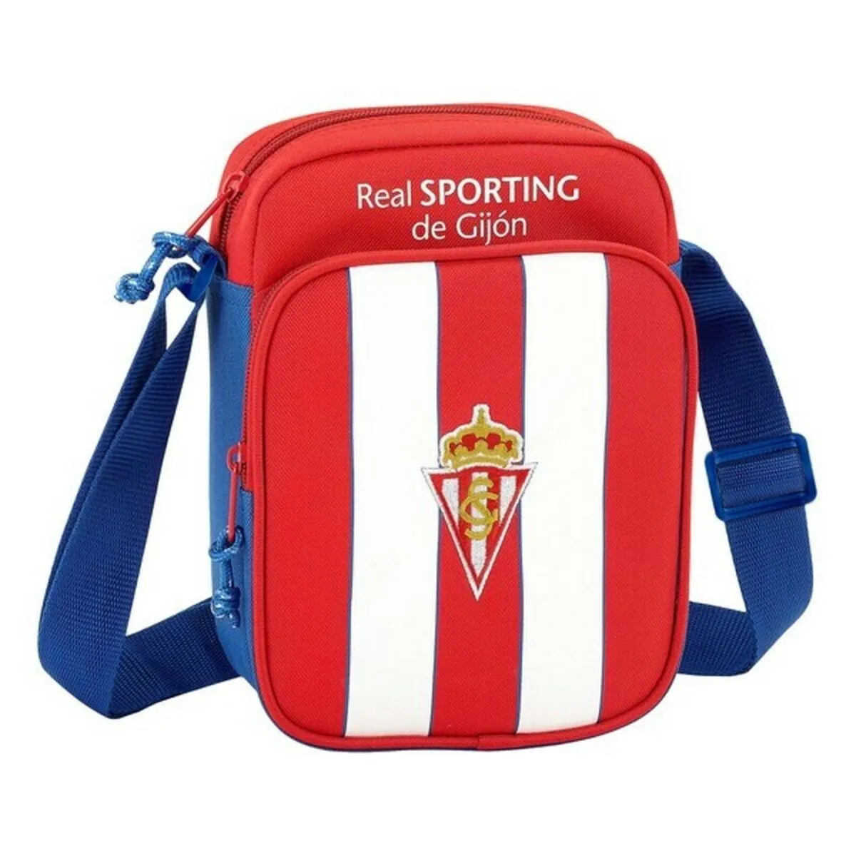 Borsa a Tracolla Real Sporting de Gijón 611822672 Rosso Bianco (16 x 22 x 6 cm)