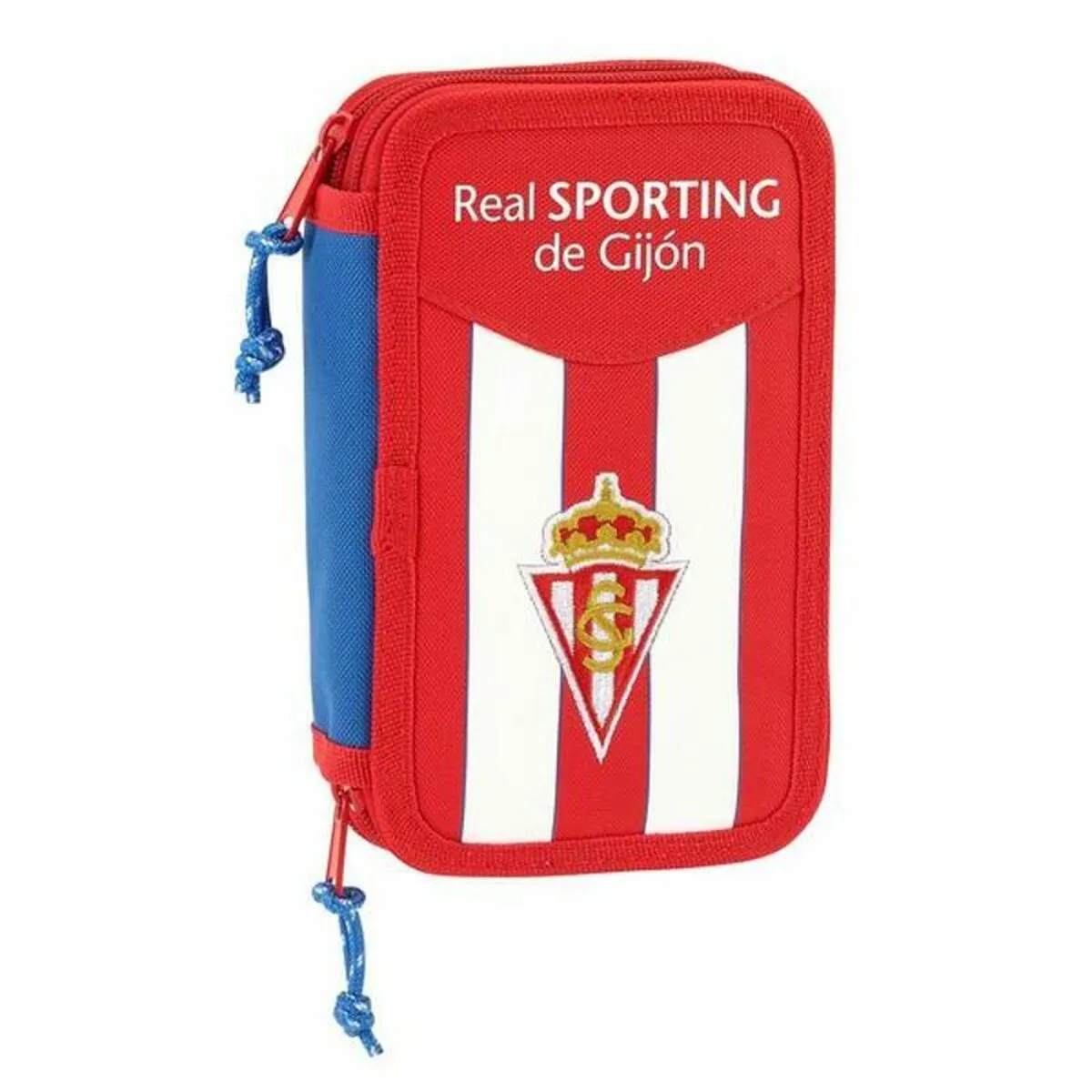 Astuccio Doppio Real Sporting de Gijón Bianco Rosso Sportivo 28 Pezzi 12.5 x 19.5 x 4 cm