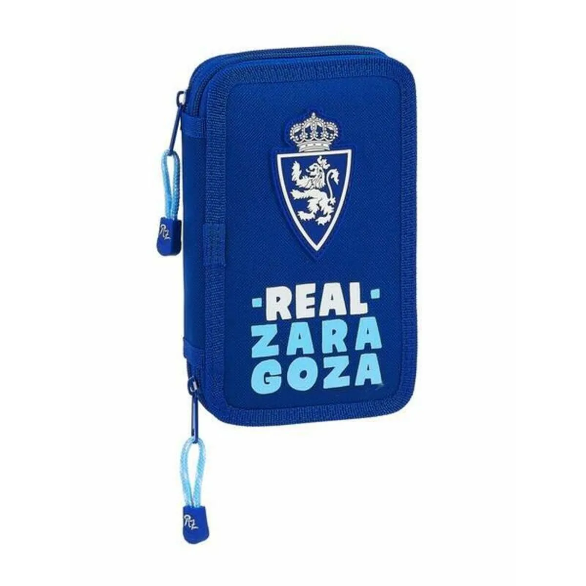 Astuccio Doppio Real Zaragoza Azzurro Sportivo 28 Pezzi 12.5 x 19.5 x 4 cm