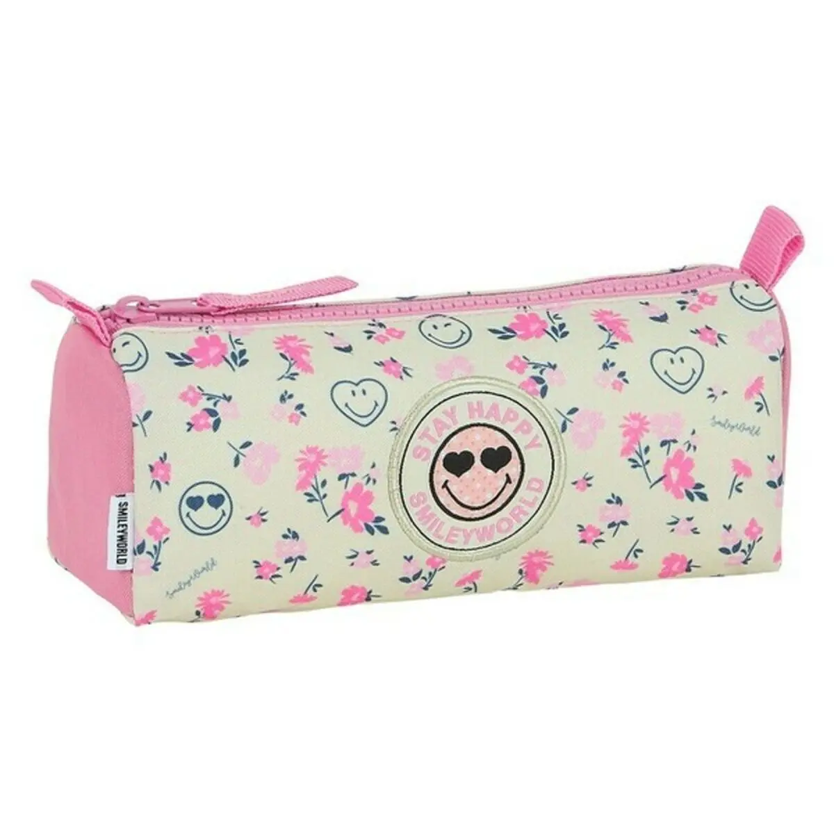 Necessaire Smiley World Garden Rosa Bianco (21 x 8 x 7 cm)