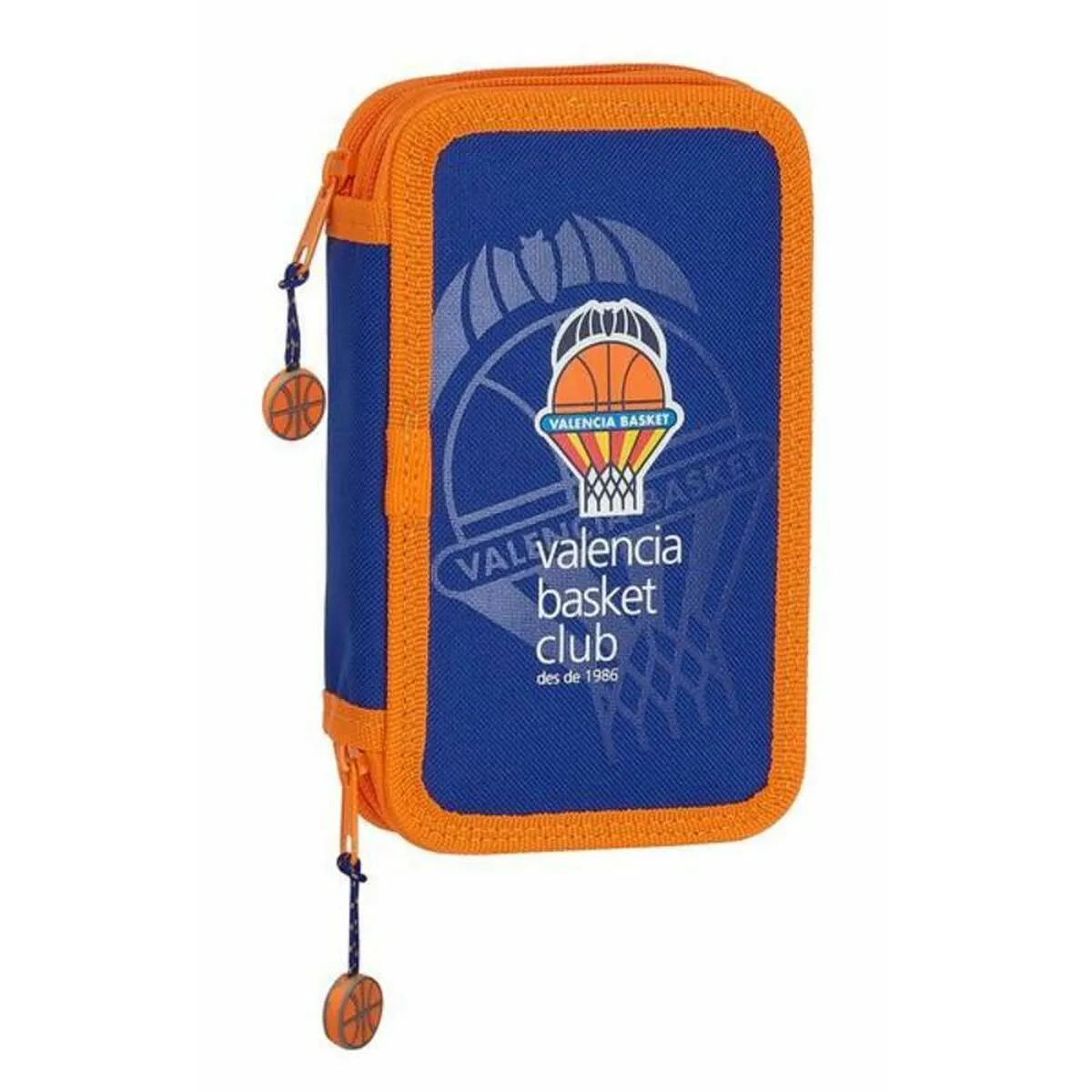 Astuccio Doppio Valencia Basket M854 Azzurro Arancio Sportivo 28 Pezzi 12.5 x 19.5 x 4 cm