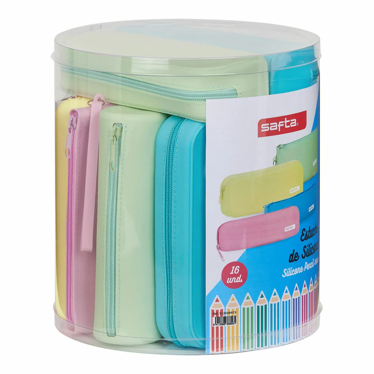 Astuccio Scuola Safta Azzurro 22.7 x 23 x 22.7 cm