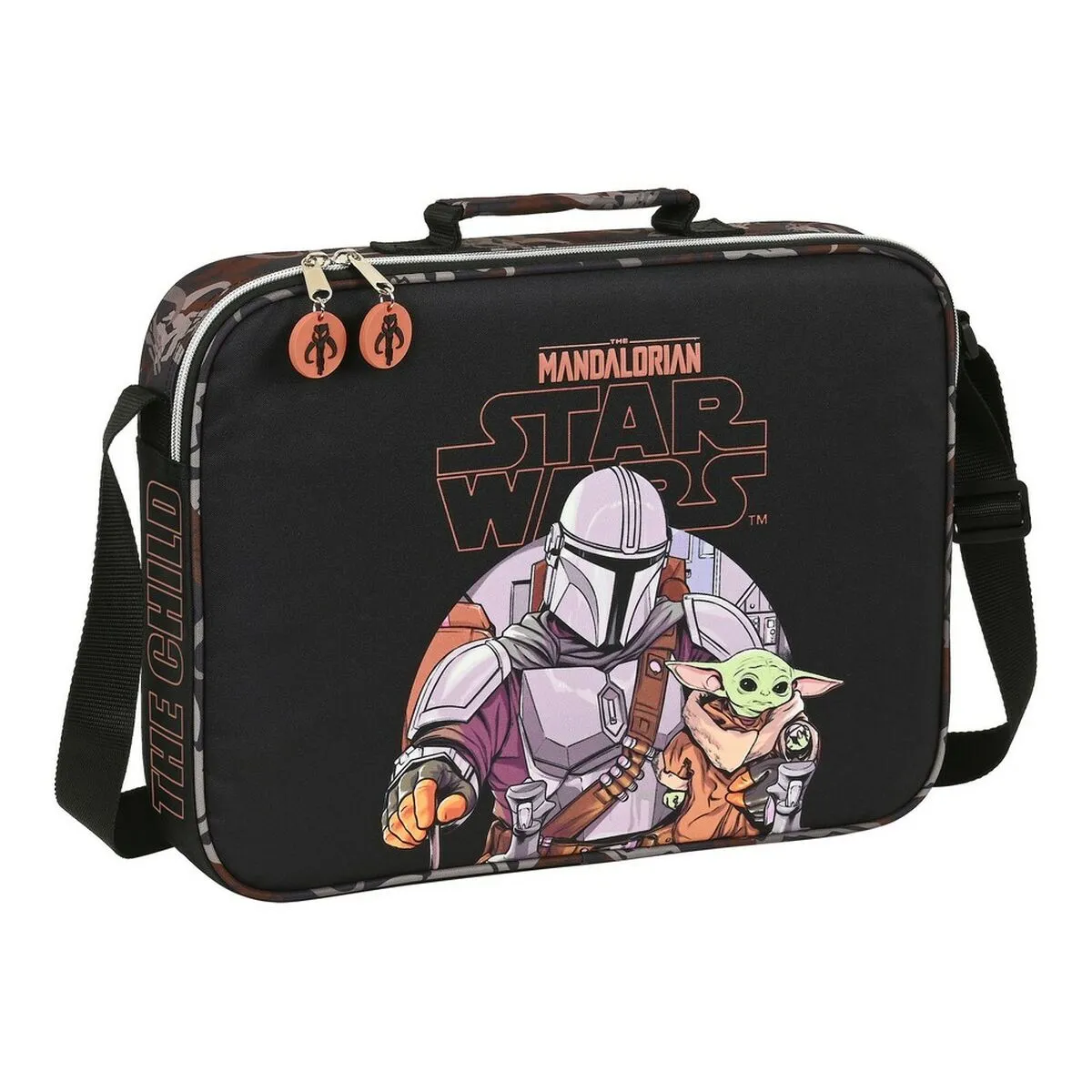 Borsa per la scuola The Mandalorian The guild Marrone Nero 38 x 28 x 6 cm