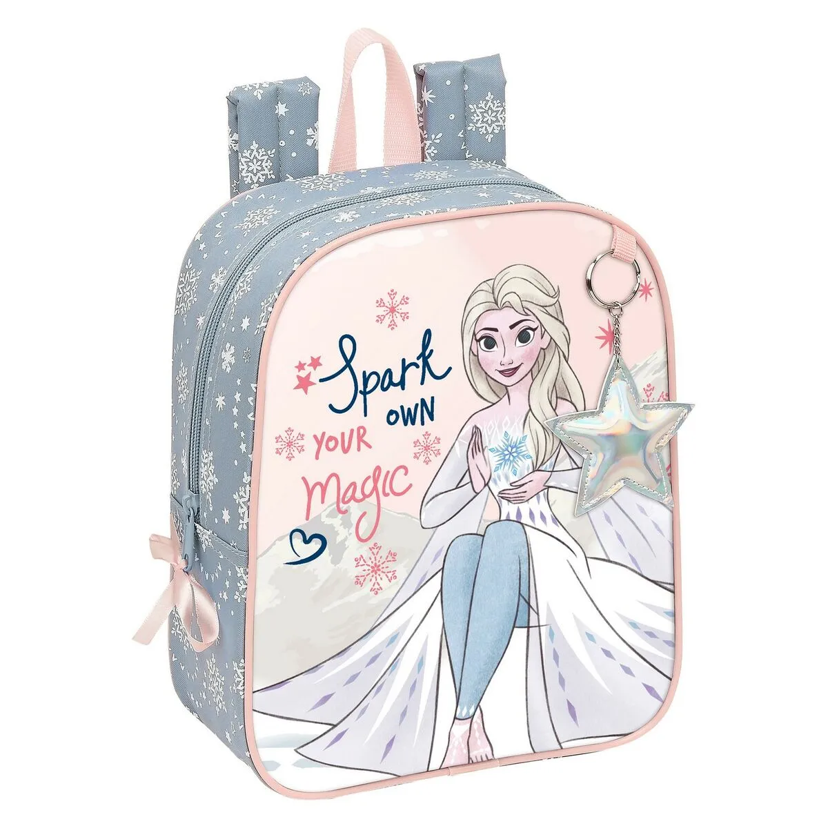 Zaino Scuola Frozen Magical Seasons Grigio Rosa