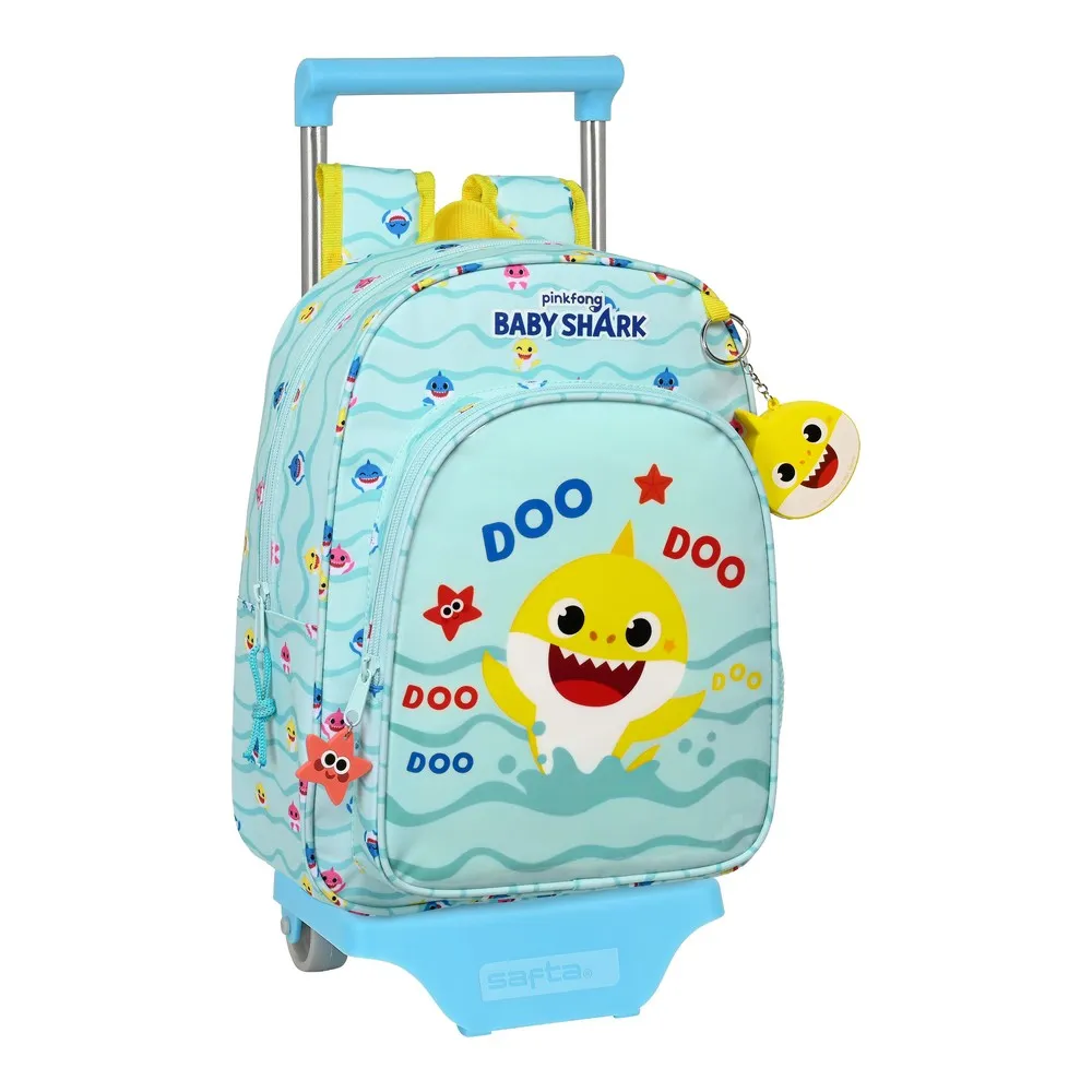 Trolley per la Scuola Baby Shark Beach Day Giallo Azzurro Chiaro (26 x 34 x 11 cm)