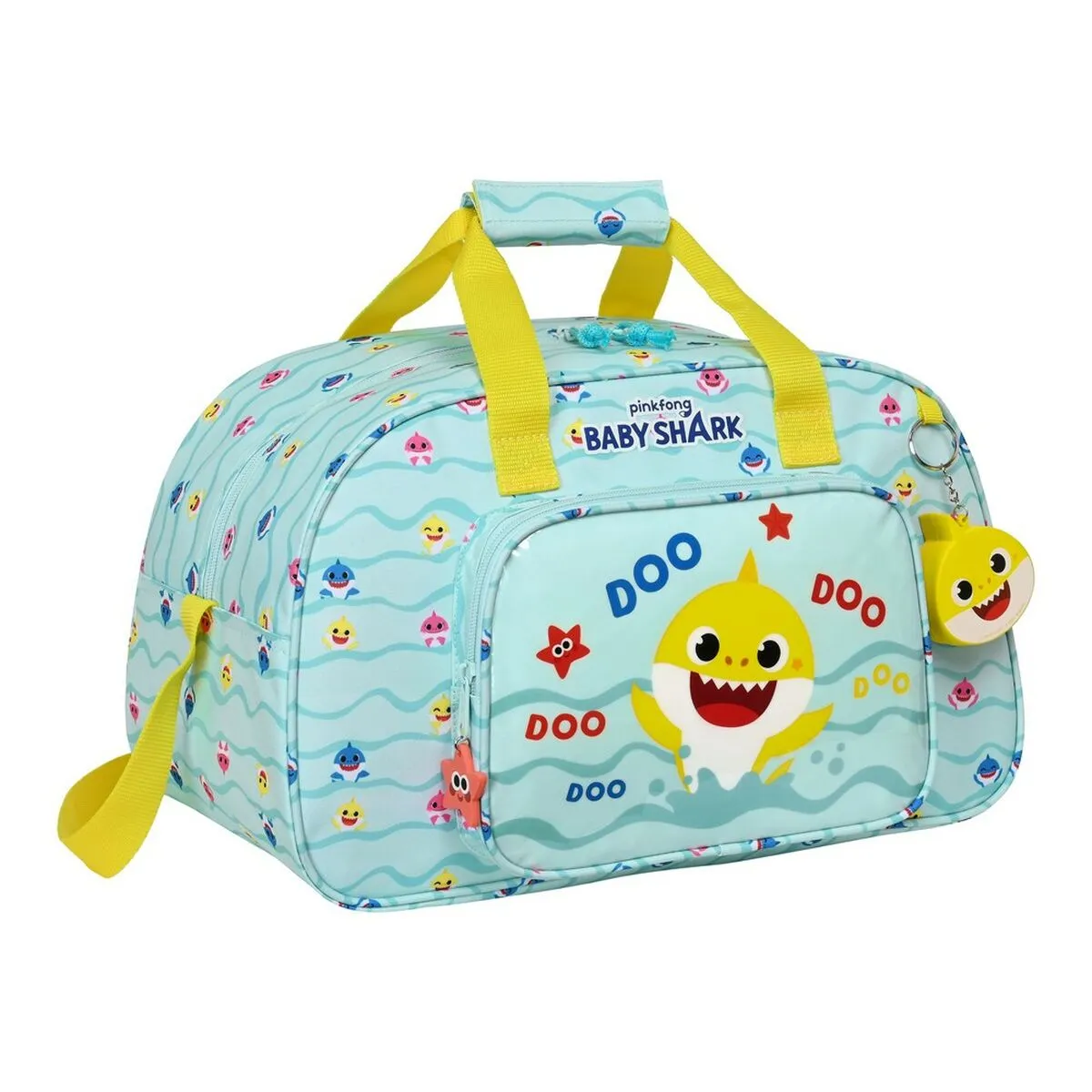 Borsa da Palestra Baby Shark Beach Day Giallo Azzurro Chiaro (40 x 24 x 23 cm)