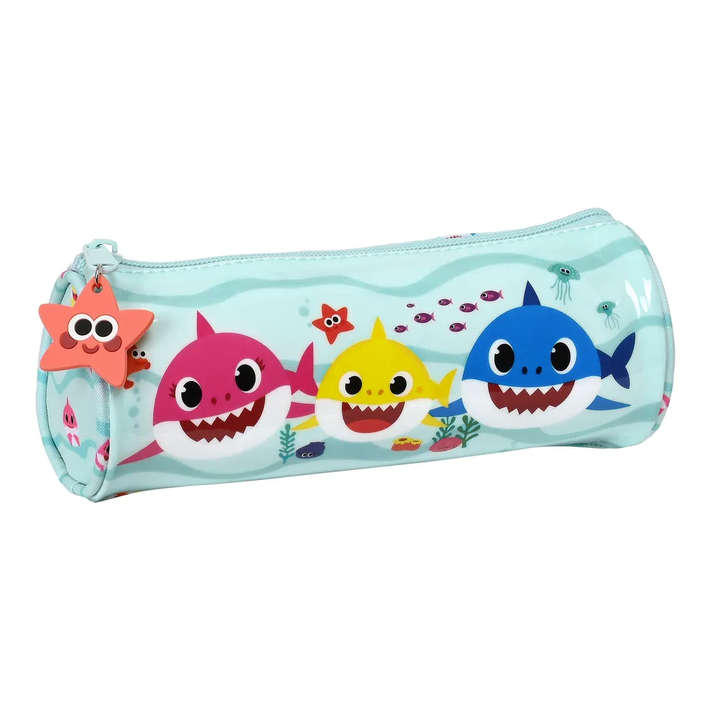 Astuccio Scuola Cilindrico Baby Shark Beach Day Azzurro Chiaro (20 x 7 x 7 cm)