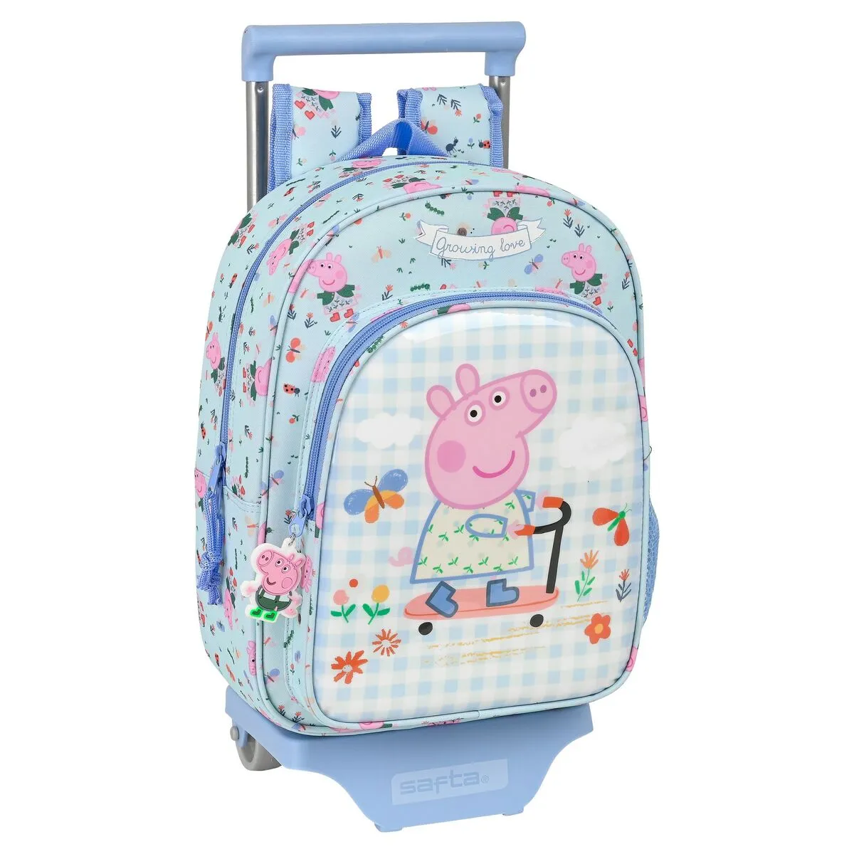 Trolley per la Scuola Urban Farmer Peppa Pig Multicolore Azzurro Chiaro (26 x 11 x 67 cm)