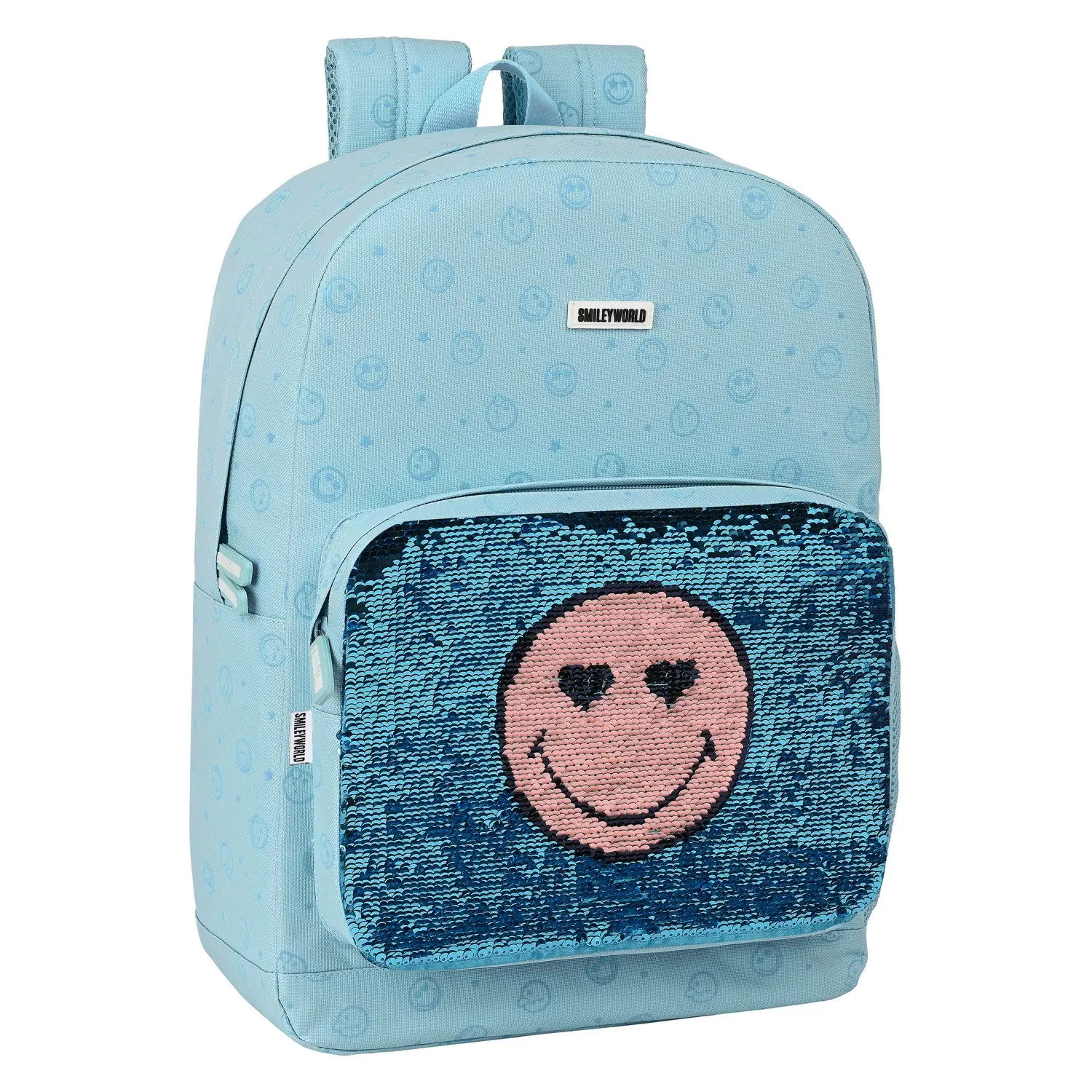 Zaino Scuola Smiley M754 Azzurro 32 x 43 x 14 cm