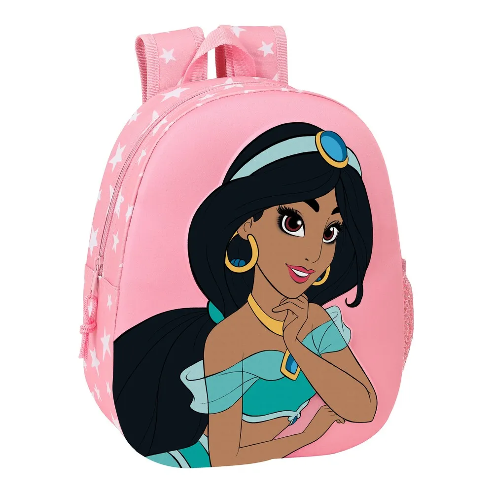 Zaino Scuola 3D Disney Jasmine Rosa