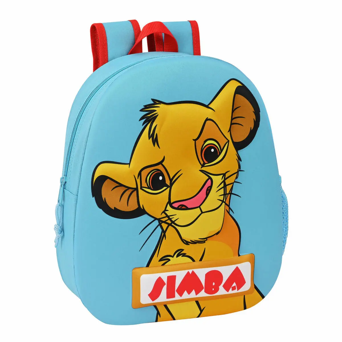 Zaino Scuola 3D The Lion King Simba Rosso Azzurro Chiaro