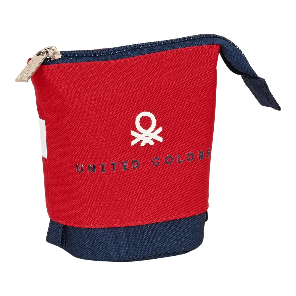 Astuccio Portapenne Benetton United Rosso Bianco Blu Marino (8 x 19 x 6 cm)