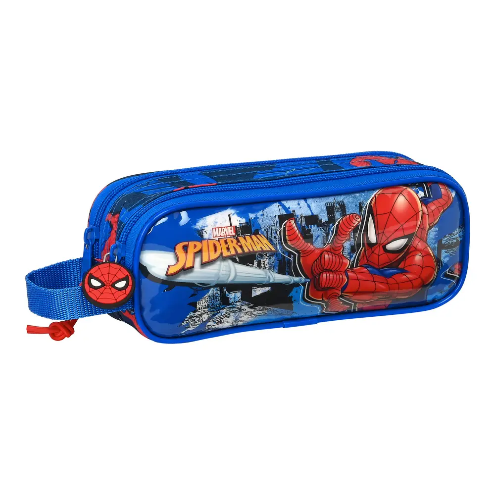 Astuccio Scuola Spiderman Great power Azzurro Rosso 21 x 8 x 6 cm